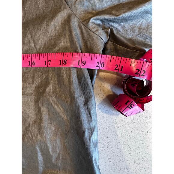 GARNET HILL Coated Linen Brown Taupe Trench Coat Women's 6 Small - Picture 7 of 7